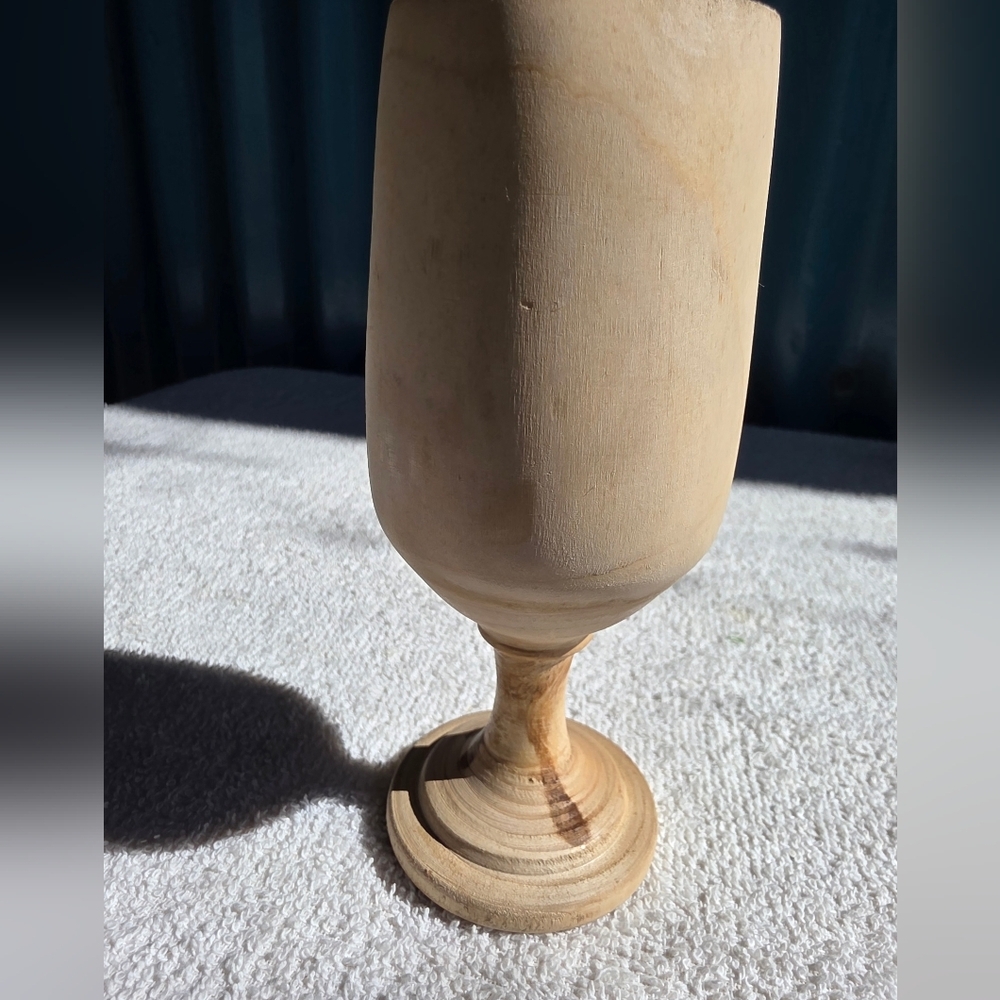 Vintage Handcrafted Wooden Goblet Maple - Picture 10 of 11